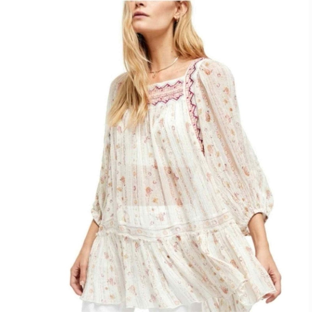 Free People Dance Magic Tunic in Ivory Colorway - Picture 5 of 16